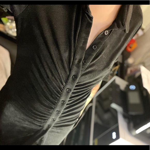 BN ruched black button up dress - Picture 3 of 4